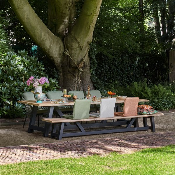 Dining table with Vieste bench seats from Suns Lifestyle