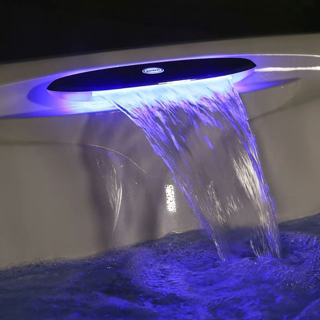 Hot tub LED lights at night