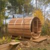 22_Dundalk_leisurecraft_europe_clear_red_cedar_barrel_sauna_cooling_down_area_front_porch