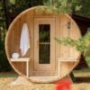 Outdoor Barrel Sauna - white cedar
